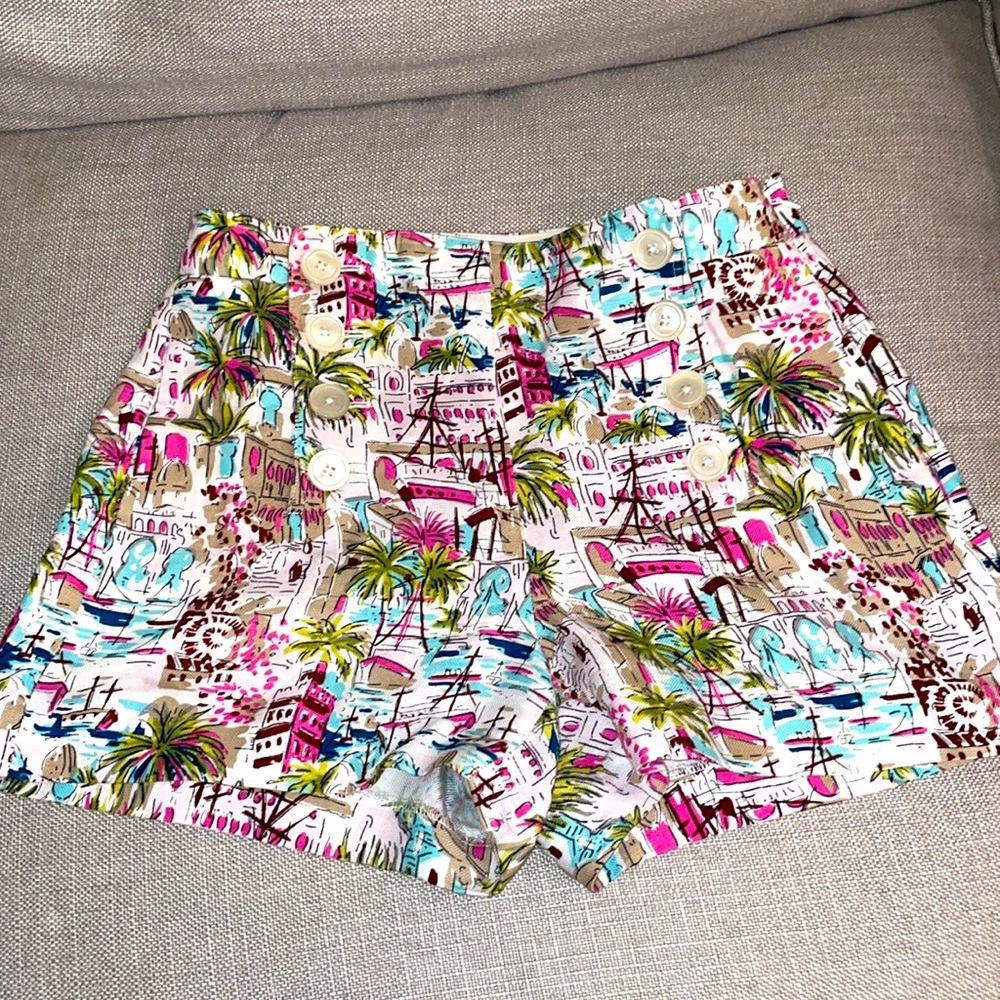 J. Crew high waist linen blend sailor button shorts
